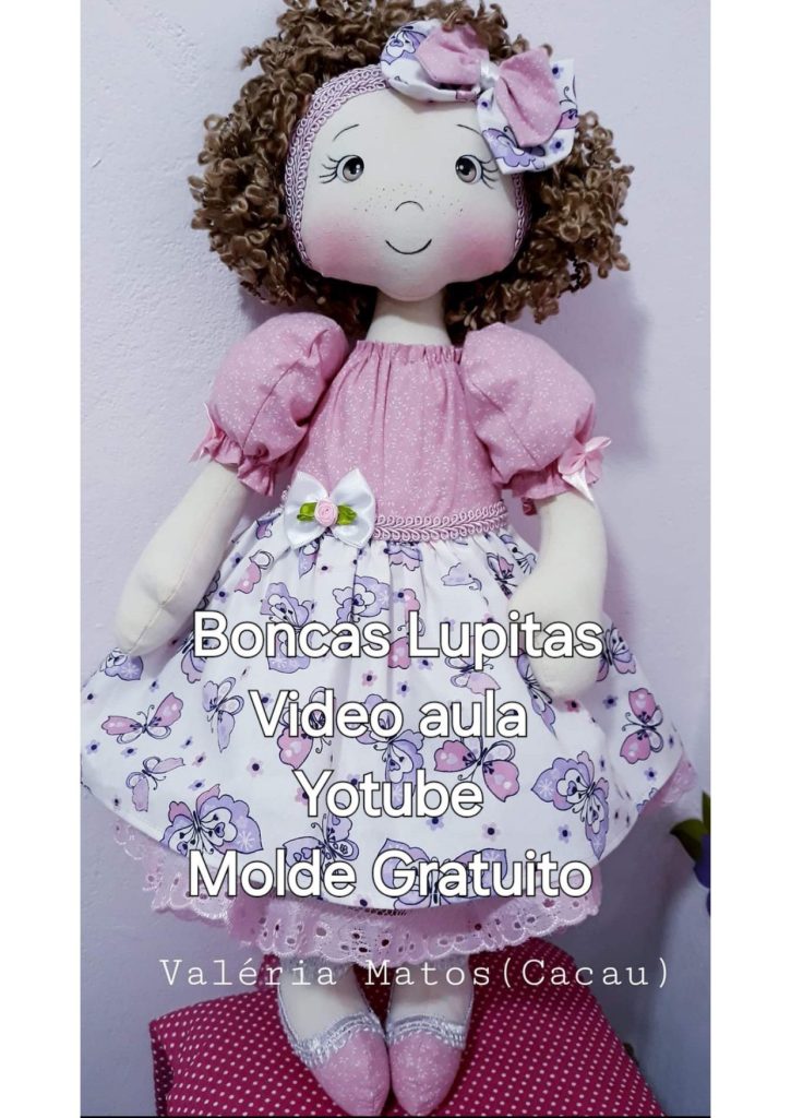 Boneca de pano Lupita de 50 cm muito fácil - molde parte 1