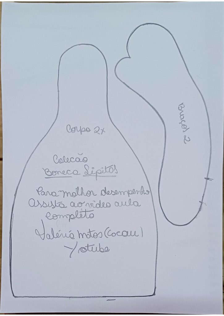 Boneca de pano Lupita de 50 cm muito fácil - molde parte 2