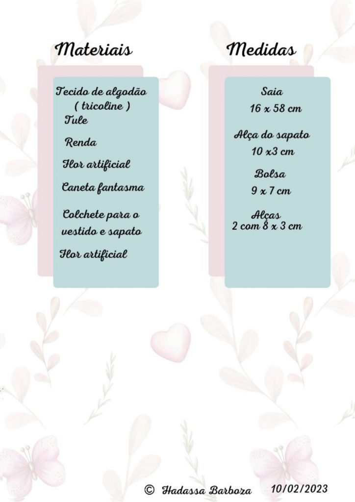 Boneca de pano Mabelle - molde parte 2