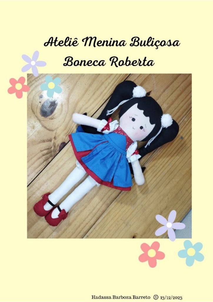 Boneca de pano Roberta para brincar - molde parte 1
