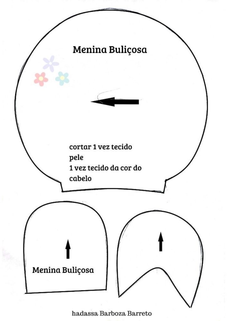 Boneca de pano Roberta para brincar - molde parte 4