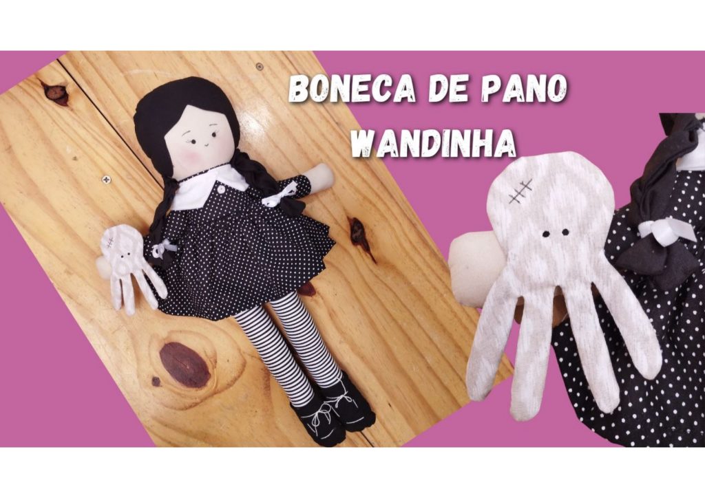 Boneca de pano Wandinha - molde parte 1