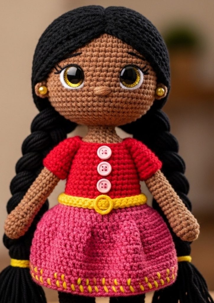 Boneca Júlia com chapéu de amigurumi - molde parte 2