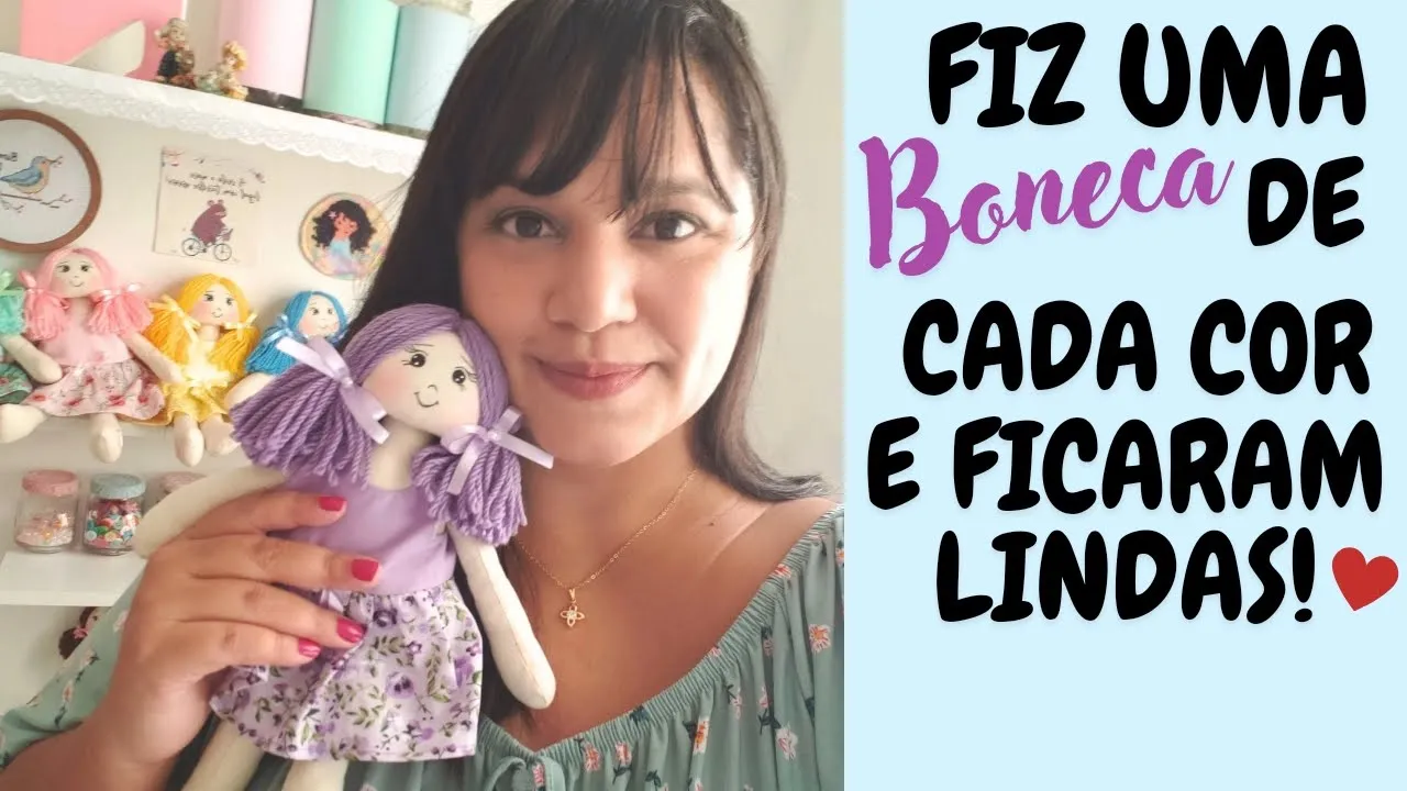 Bonecas de pano fofas e coloridas passo a passo