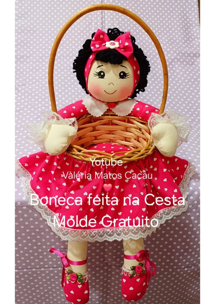 Bonecas lindas feitas na cestinha - molde parte 1