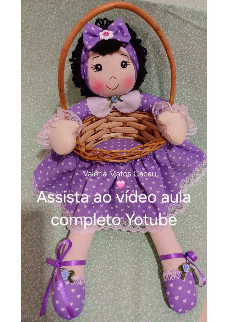 Bonecas lindas feitas na cestinha - molde parte 4
