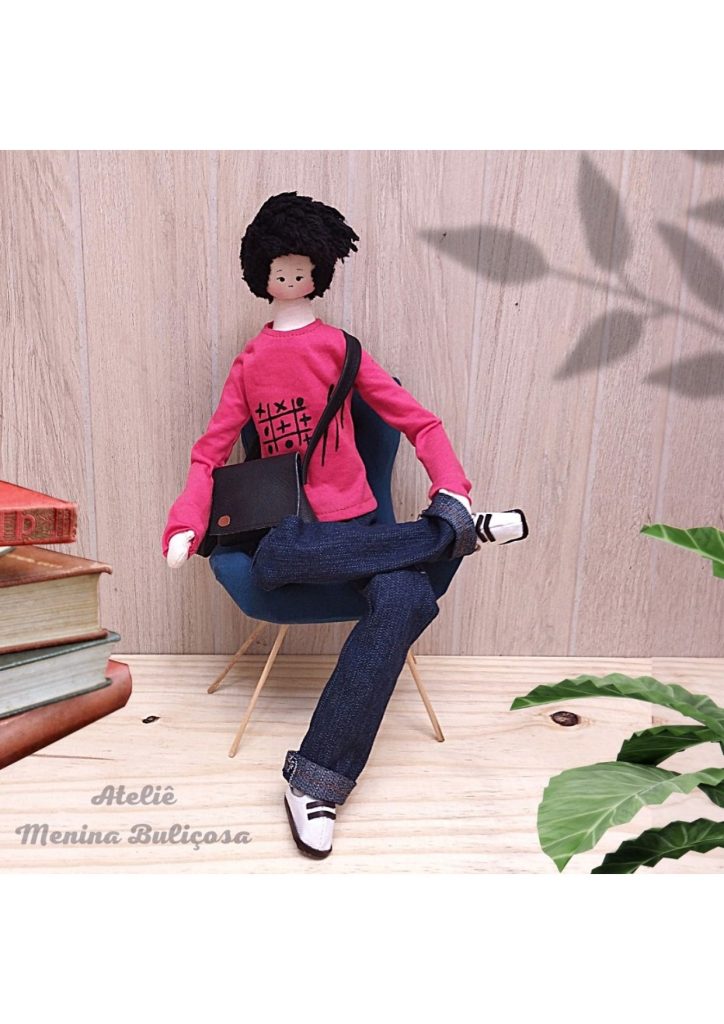 Boneco de pano rapaz – cabelo e calça - molde parte 1