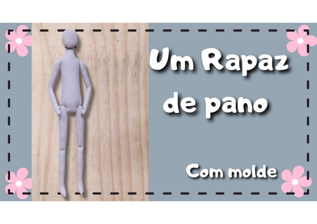 Boneco de pano rapaz – cabelo e calça - molde parte 5