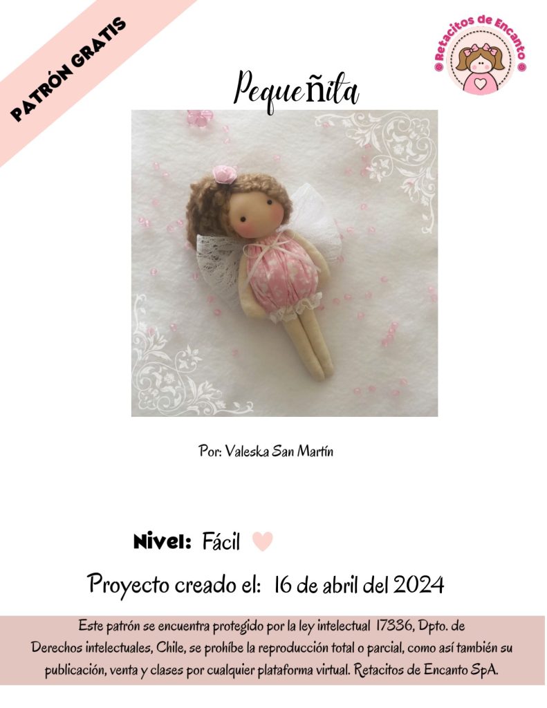 Bonequinha pendente em miniatura - molde parte 1