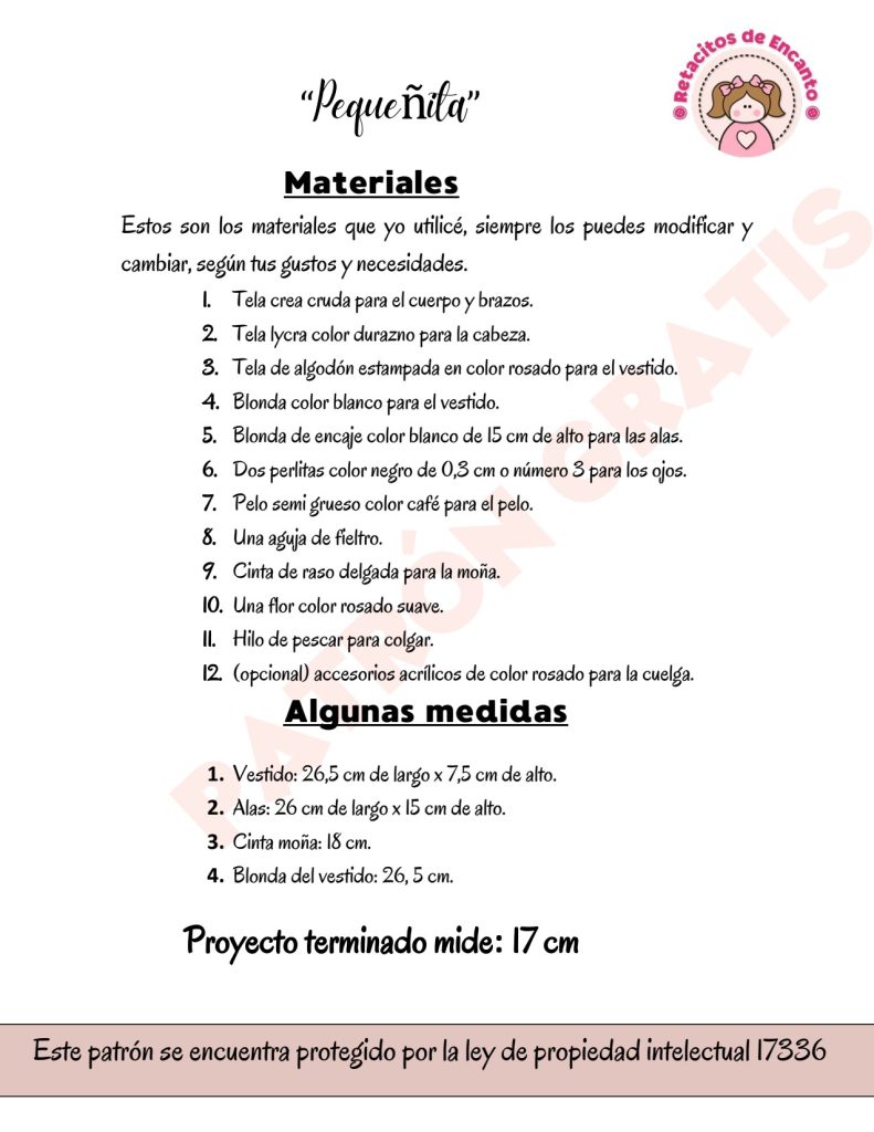 Bonequinha pendente em miniatura - molde parte 2