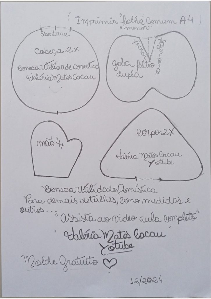Bonequinhas utilidades domésticas - molde parte 2