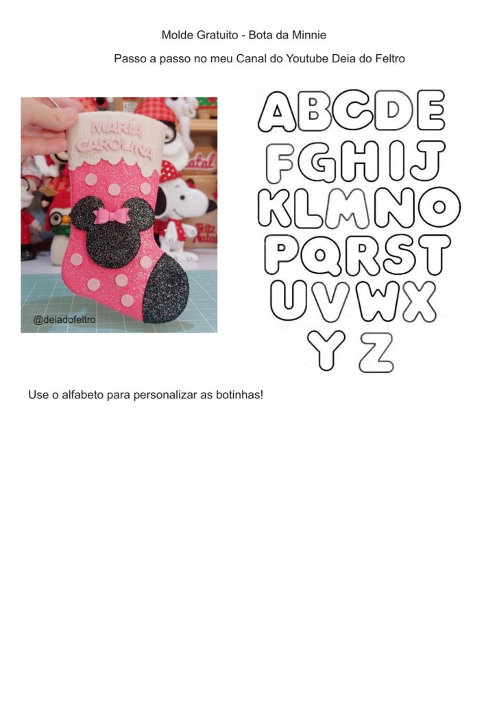 Bota da Minnie de feltro - molde parte 2