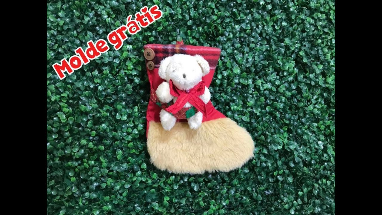 Bota de decoração natalina com ursinho