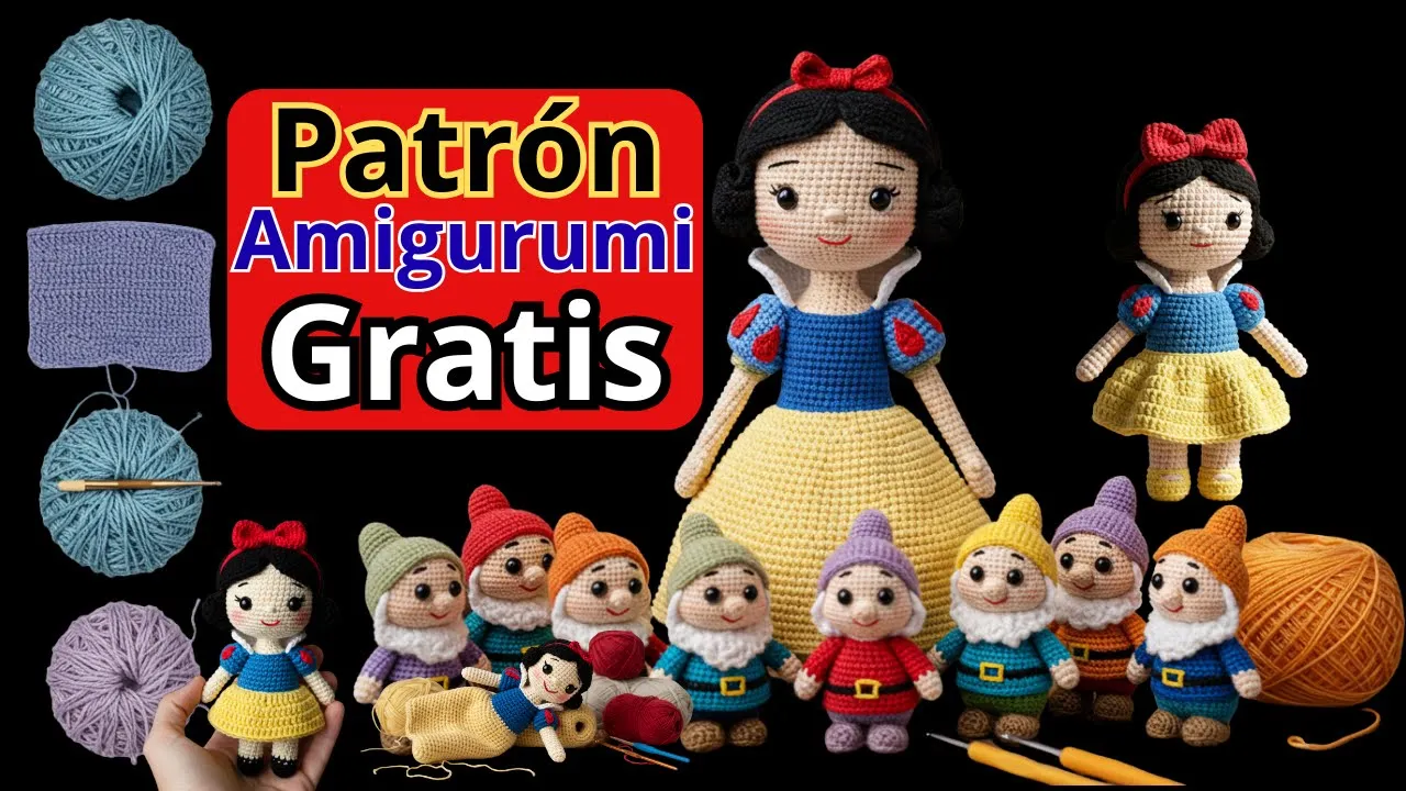 Branca de Neve de amigurumi