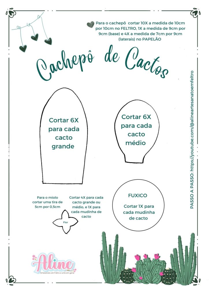 Cachepô de cactos - molde parte 2