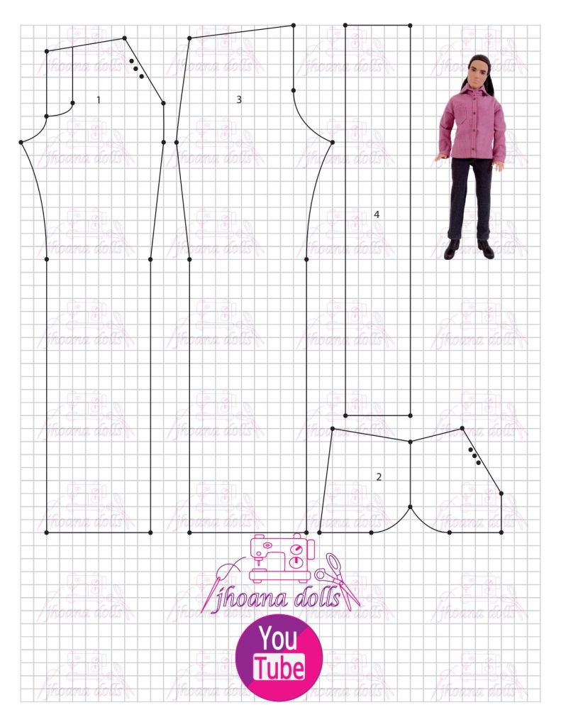Calça e camisa de manga longa para Ken - molde parte 2