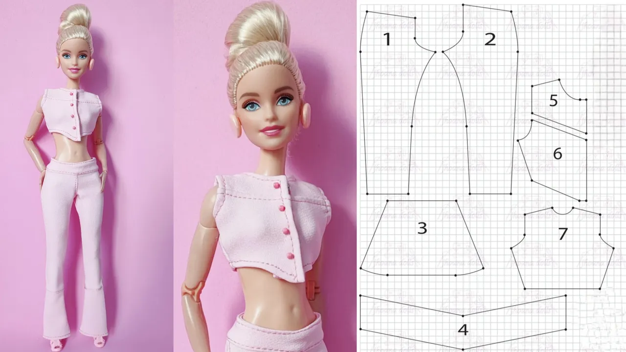 Calça jeans e colete para Barbie