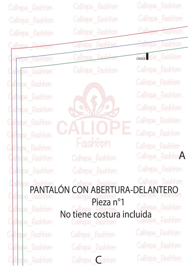 Calça pantalona com fenda - molde parte 2