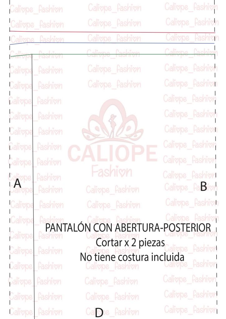 Calça pantalona com fenda - molde parte 3