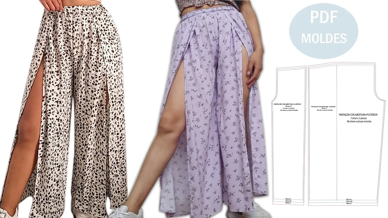 Calça pantalona com fenda