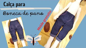 Calça para boneca de pano