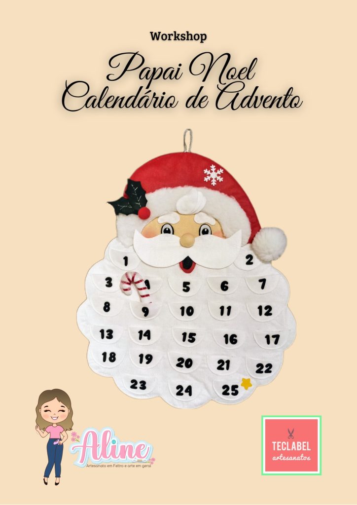 Calendário do Advento de Papai Noel - molde parte 1