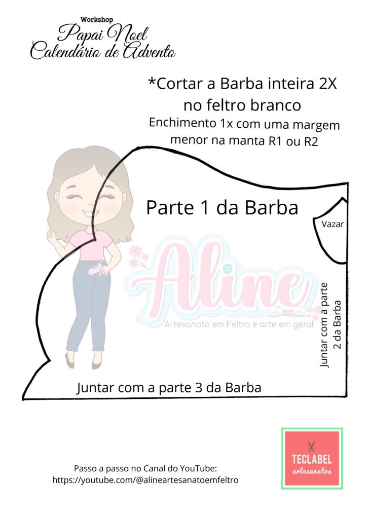 Calendário do Advento de Papai Noel - molde parte 6