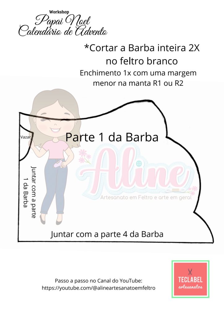 Calendário do Advento de Papai Noel - molde parte 7
