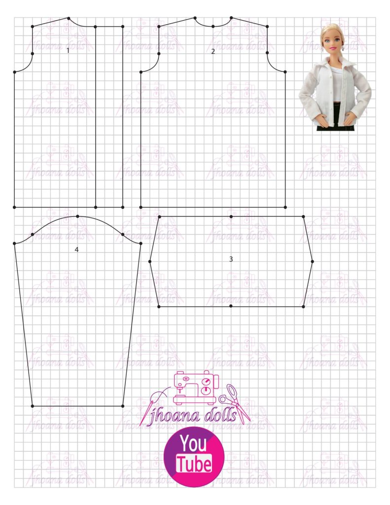 Camisa de manga longa para Barbie - molde parte 1