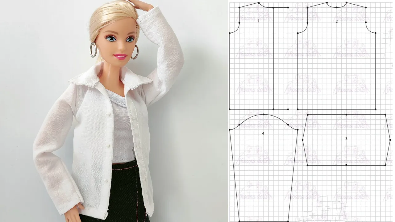 Camisa de manga longa para Barbie