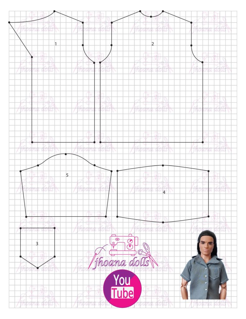Camisa e calça para Ken - molde parte 1