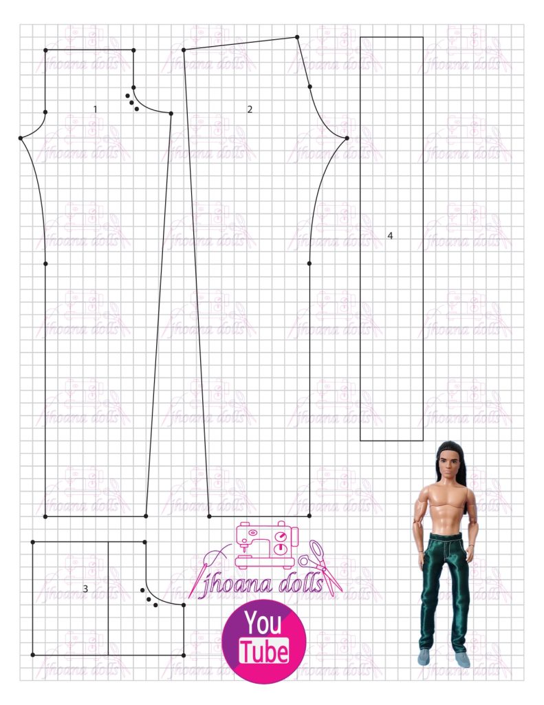 Camisa e calça para Ken - molde parte 2