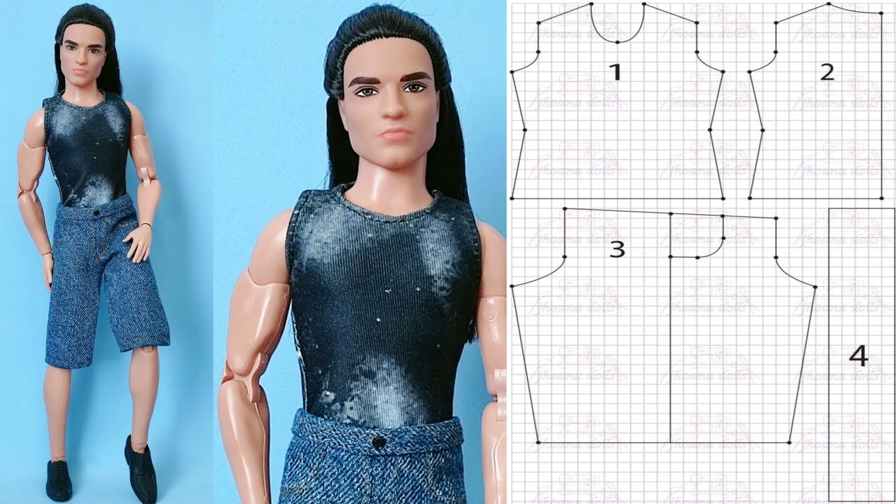 Camisa e shorts para Ken