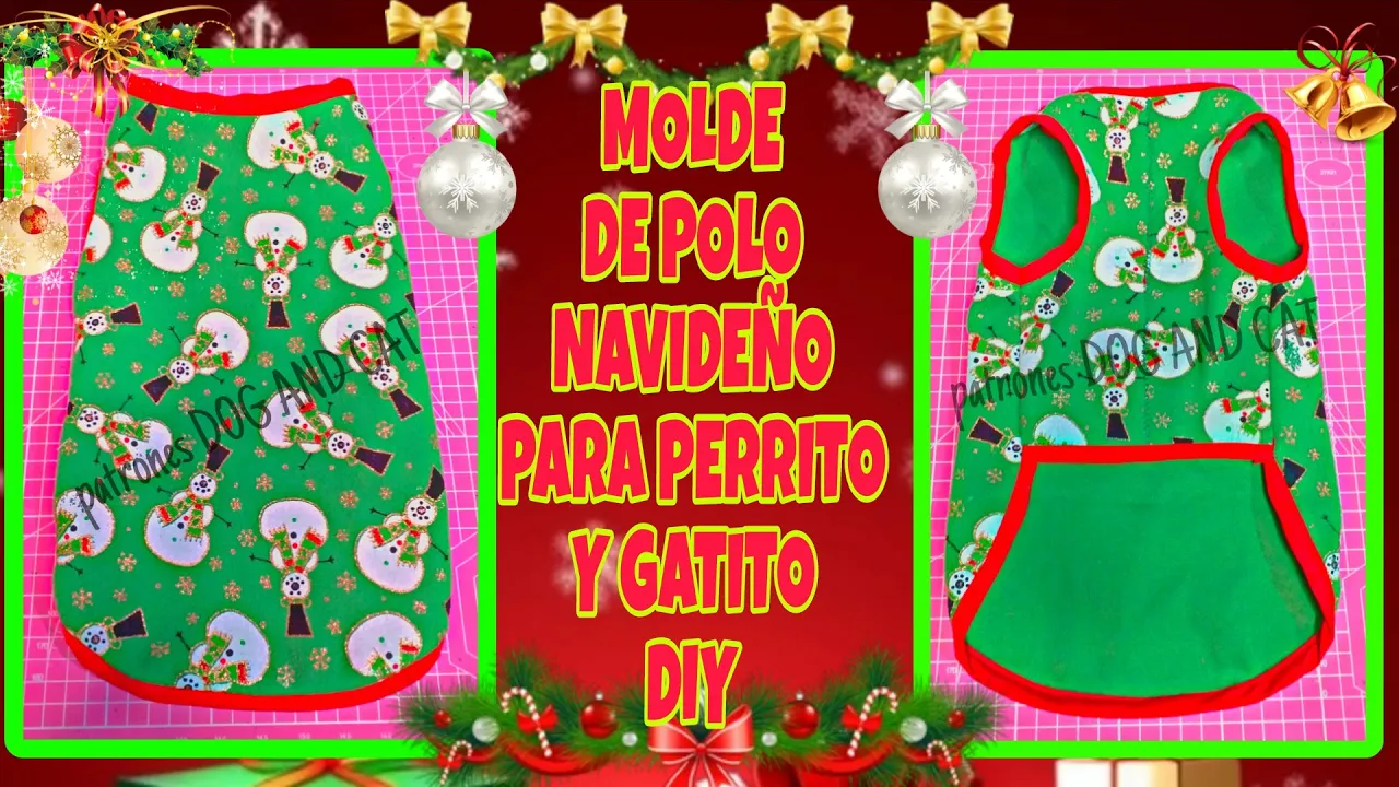 Camiseta polo natalina para gato e cachorro