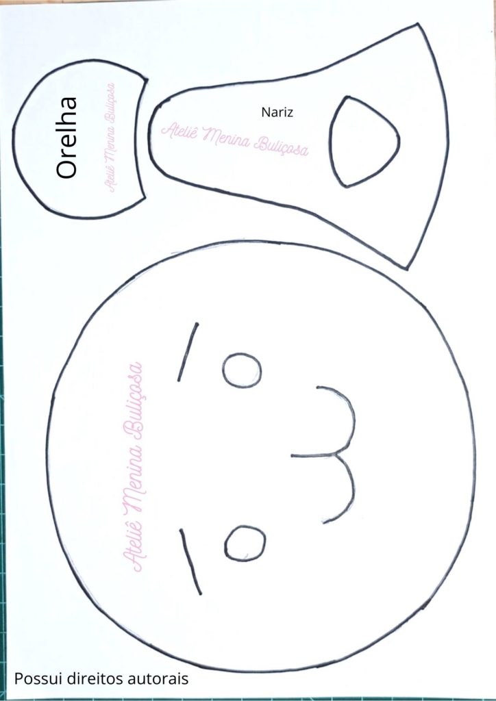 Capa de almofada infantil de leão - molde parte 1