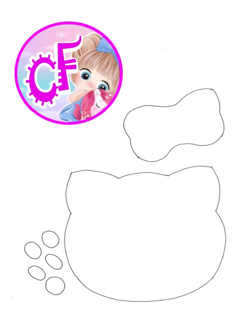 Capa de caderno da Hello Kitty – como encapar caderno com EVA - molde parte 1
