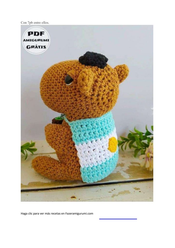 Capivara com chimarrão de amigurumi - molde parte 8
