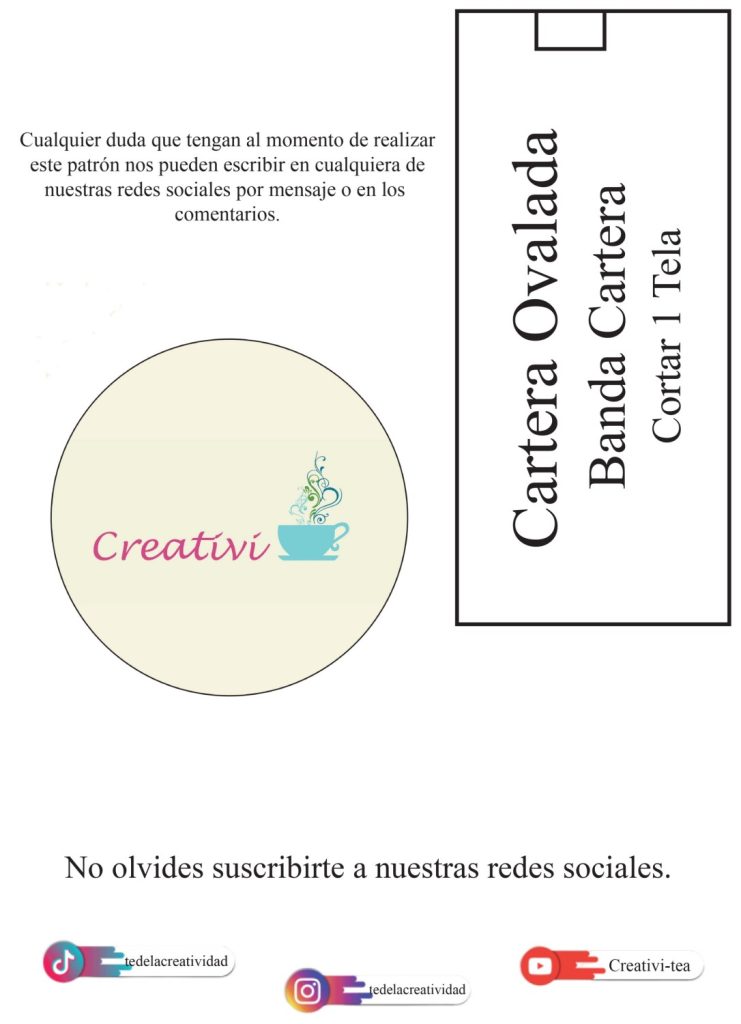Carteira oval com zíper multiuso fácil de fazer - molde parte 3