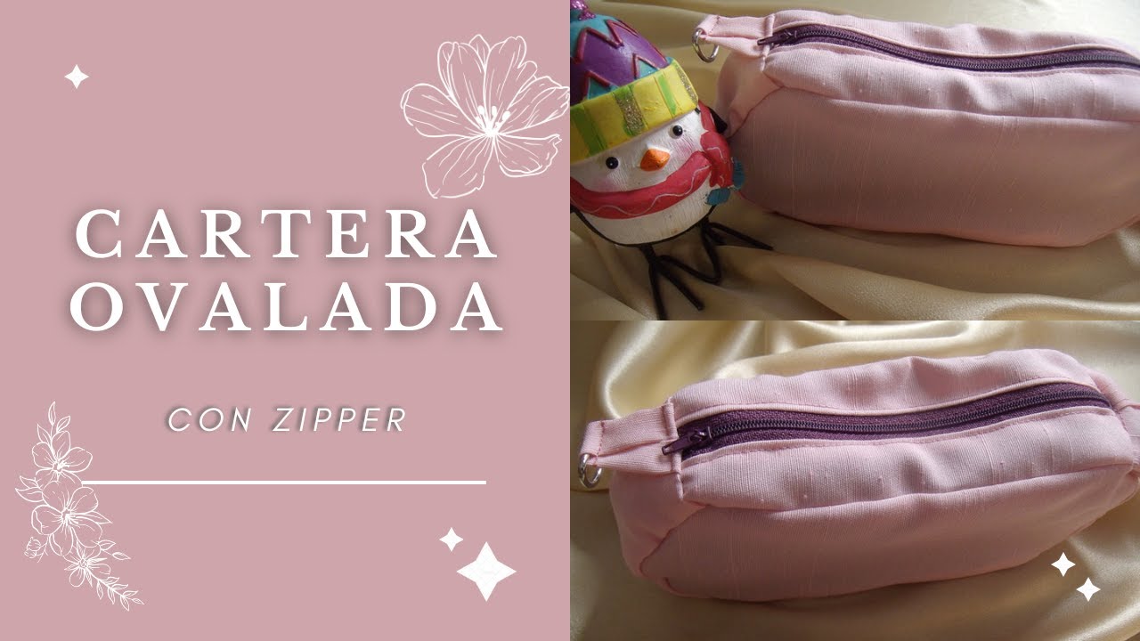 Carteira oval com zíper multiuso fácil de fazer