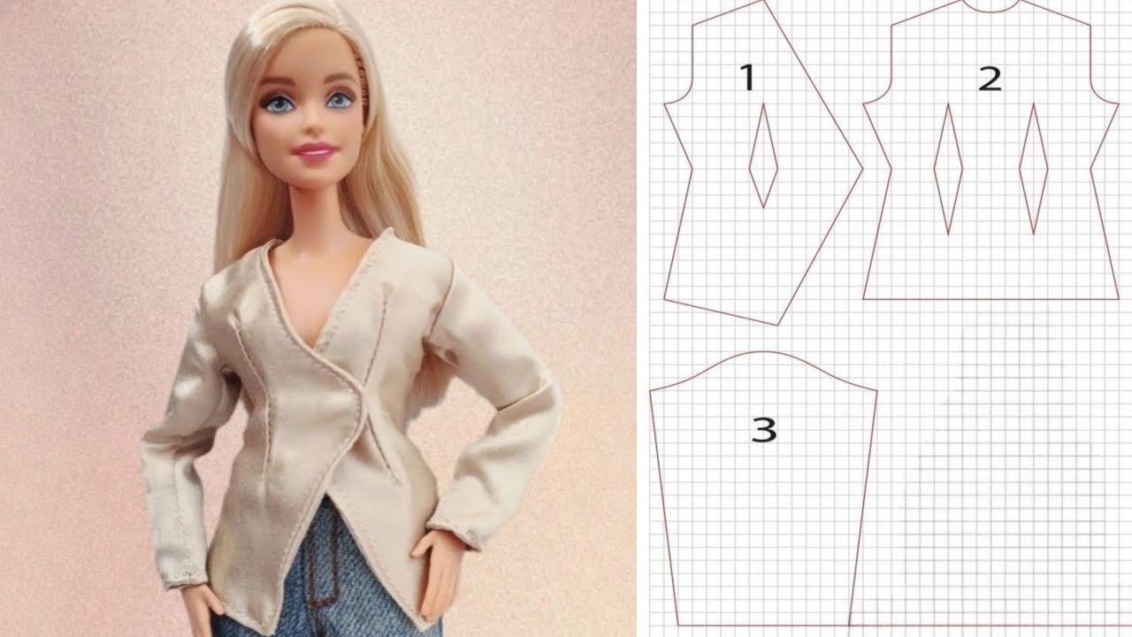 Casaco assimétrico para Barbie