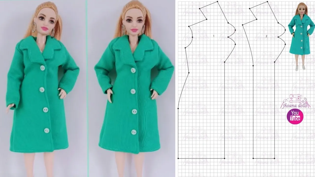 Casaco longo para Barbie Curvy