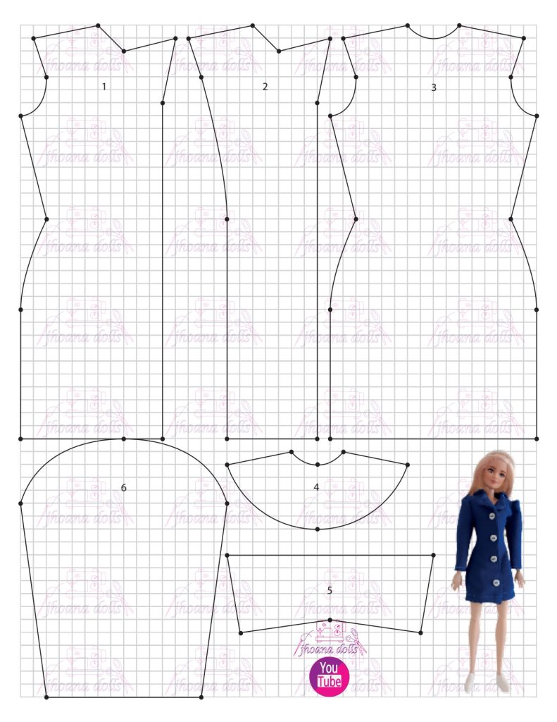 Casaco para Barbie - molde parte 1