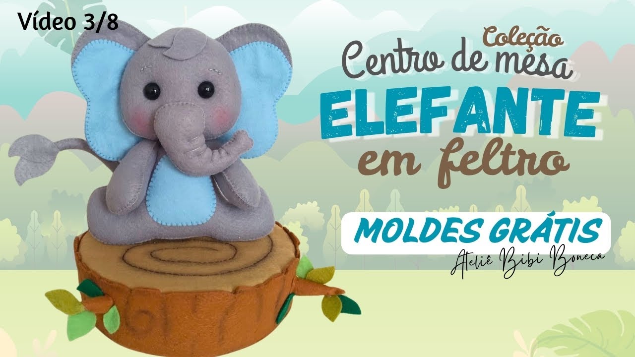 Centro de mesa elefante de feltro – sucesso o ano todo