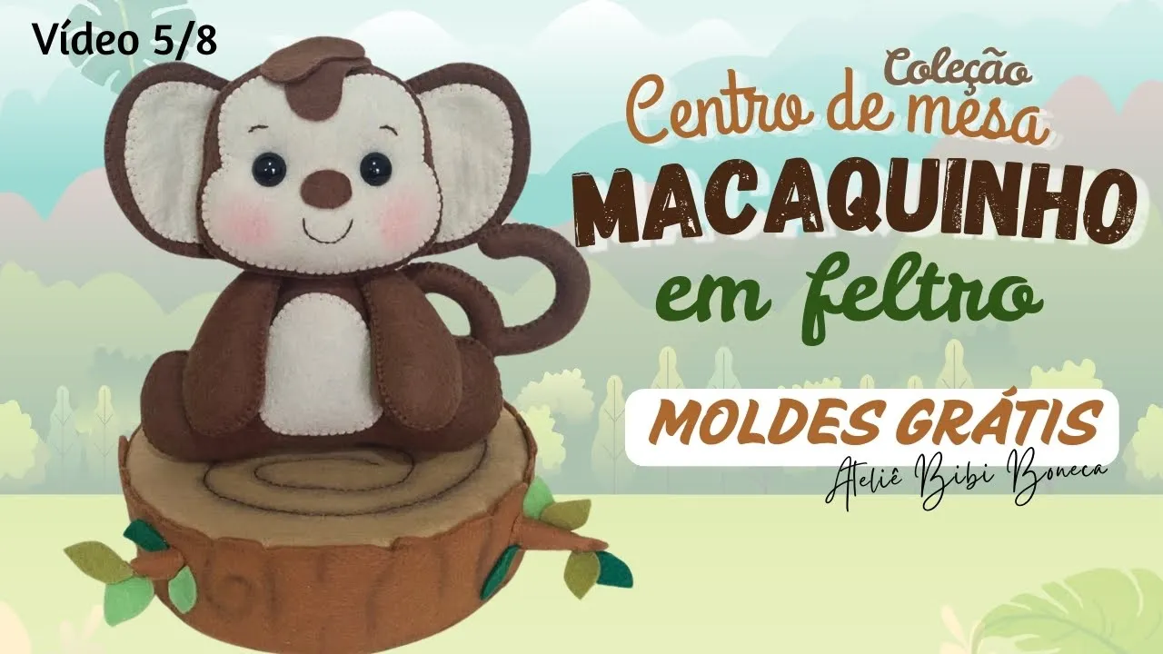 Centro de mesa macaquinho de feltro para vender o ano todo