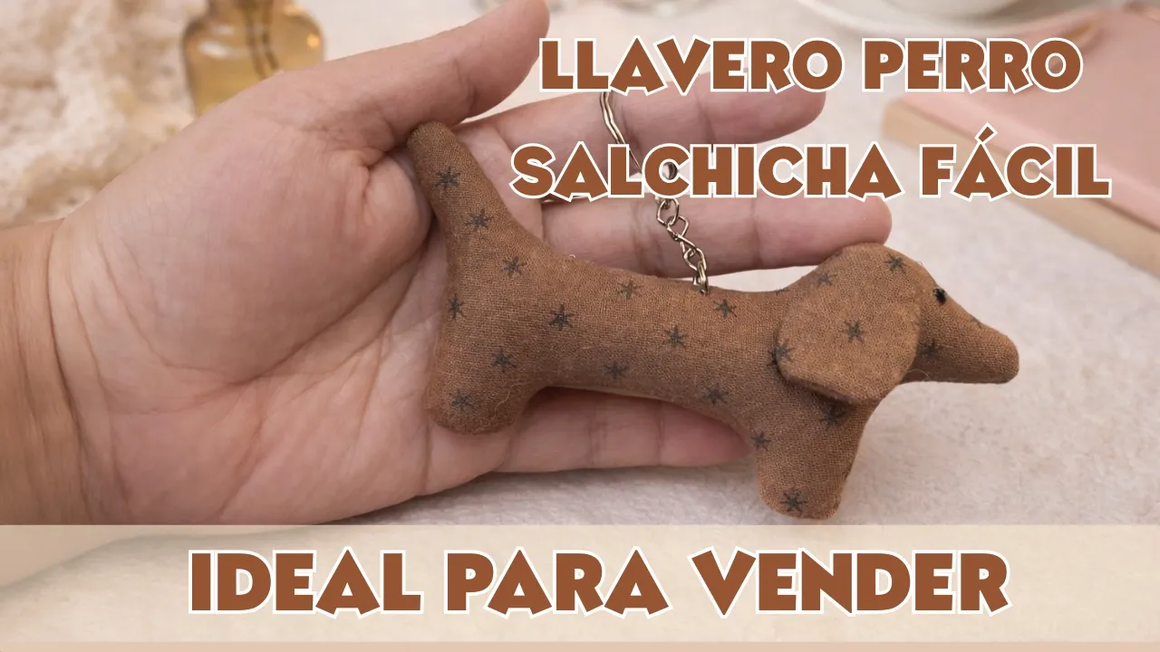 Chaveiro de cachorro salsicha de tecido para iniciantes empreenderem