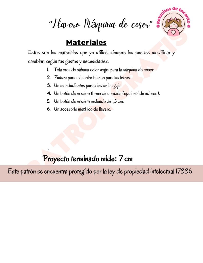 Chaveiro de máquina de costura em tecido para começar a vender já - molde parte 2