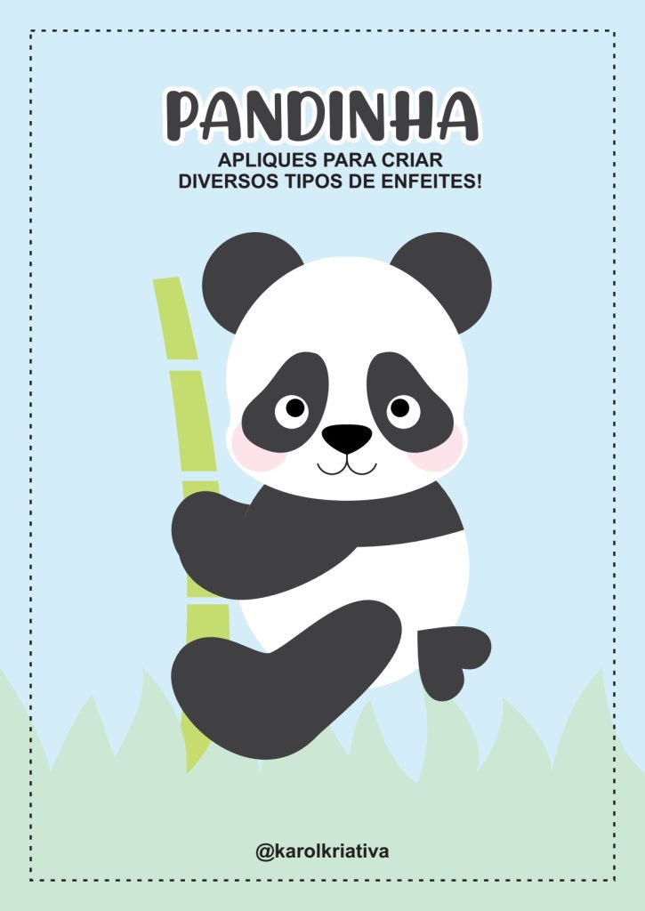Chaveiro de panda de feltro - molde parte 1