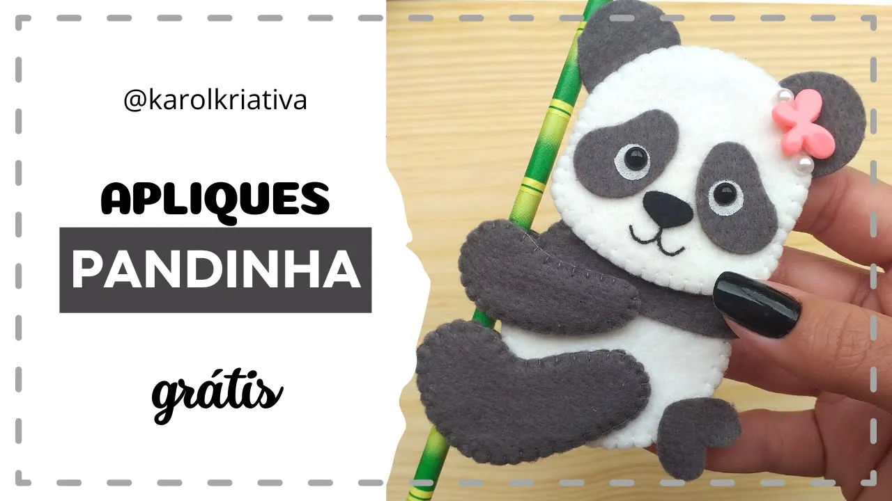 Chaveiro de panda de feltro
