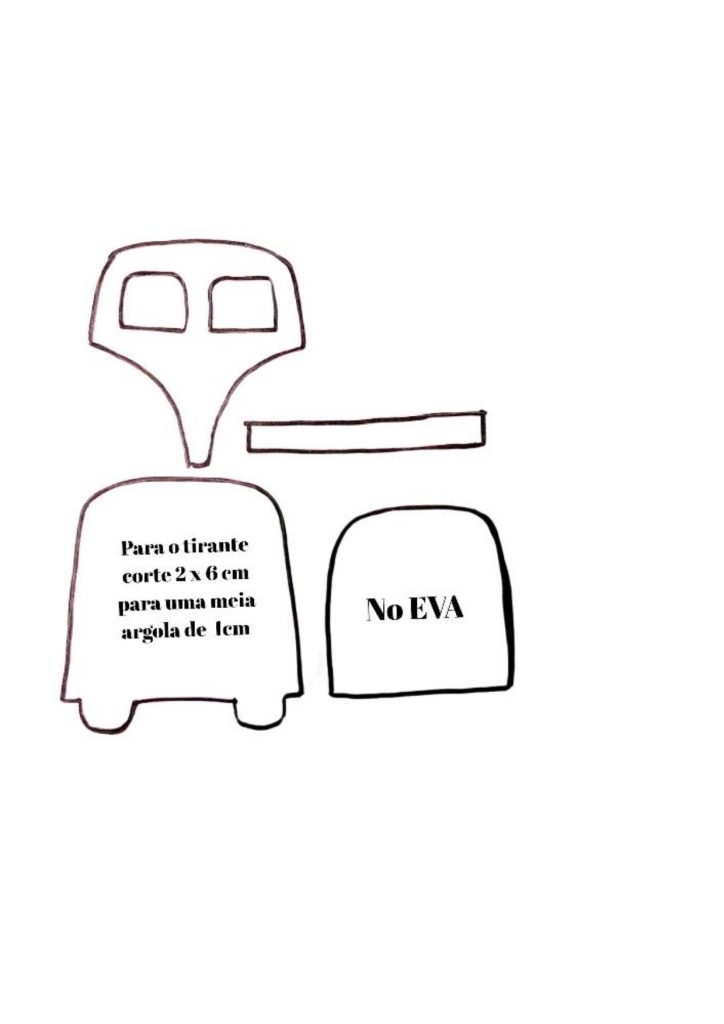 Chaveiro Kombi de retalhos de sintético muito rápido e fácil - molde parte 1