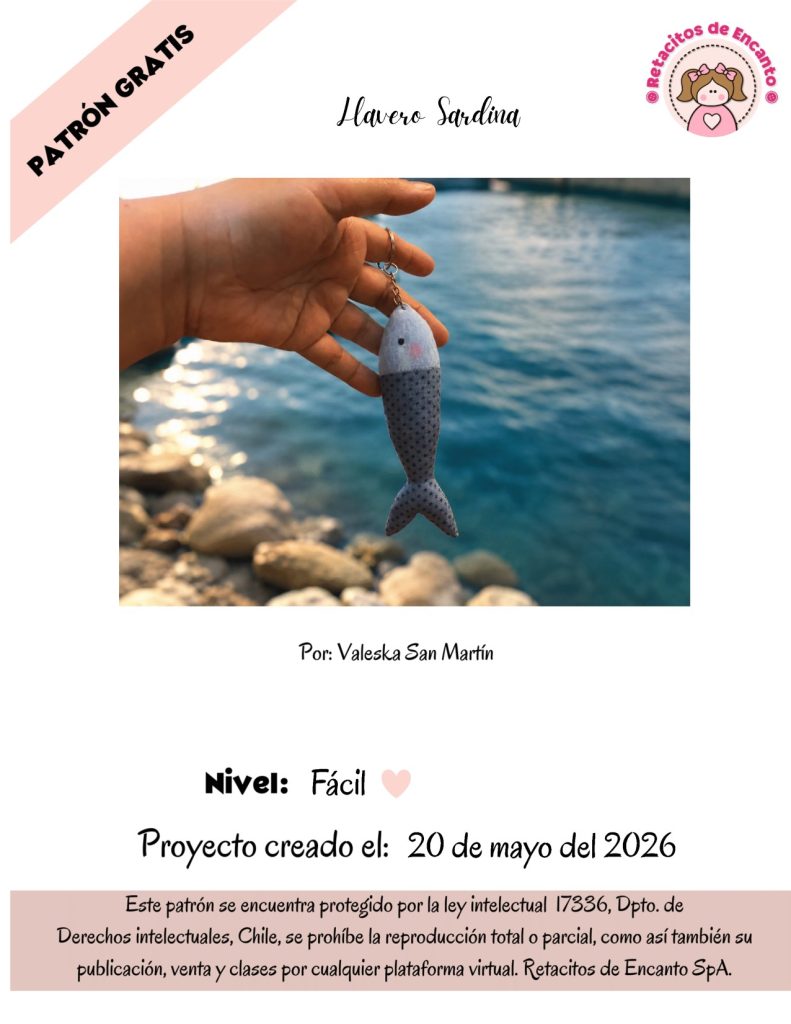 Chaveiro sardinha de tecido – projeto fácil para vender - molde parte 1